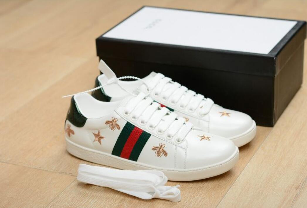 

Newest arrival Luxury designer Embroidery women shoes sneakers running shoe casual flat top quality sport real leather lace up size 35-42 with box T58