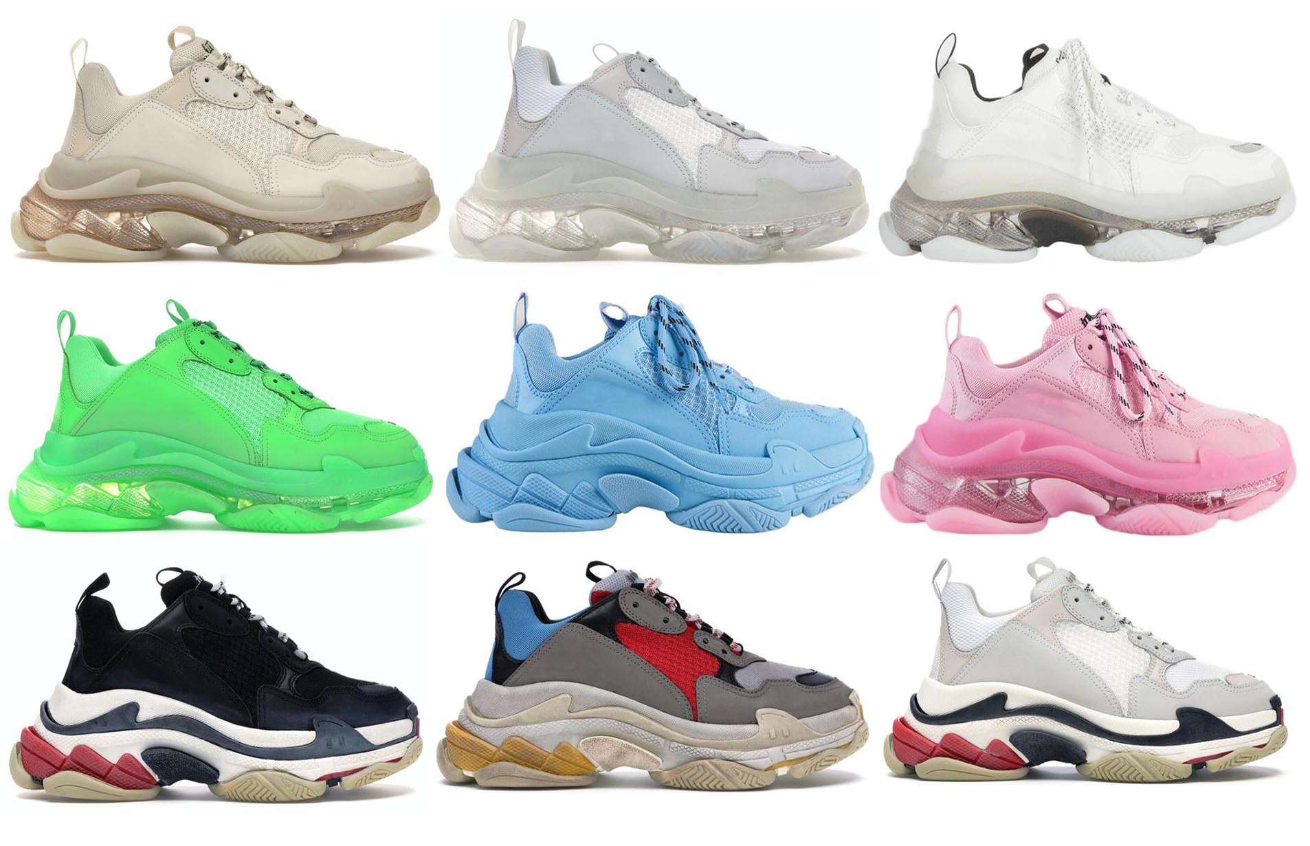 

2021 fashion sneakers clear sole triple s Outdoor dad shoes men women platform 17FW paris vintage old crystal bottom triple-s designer sports with box, 23