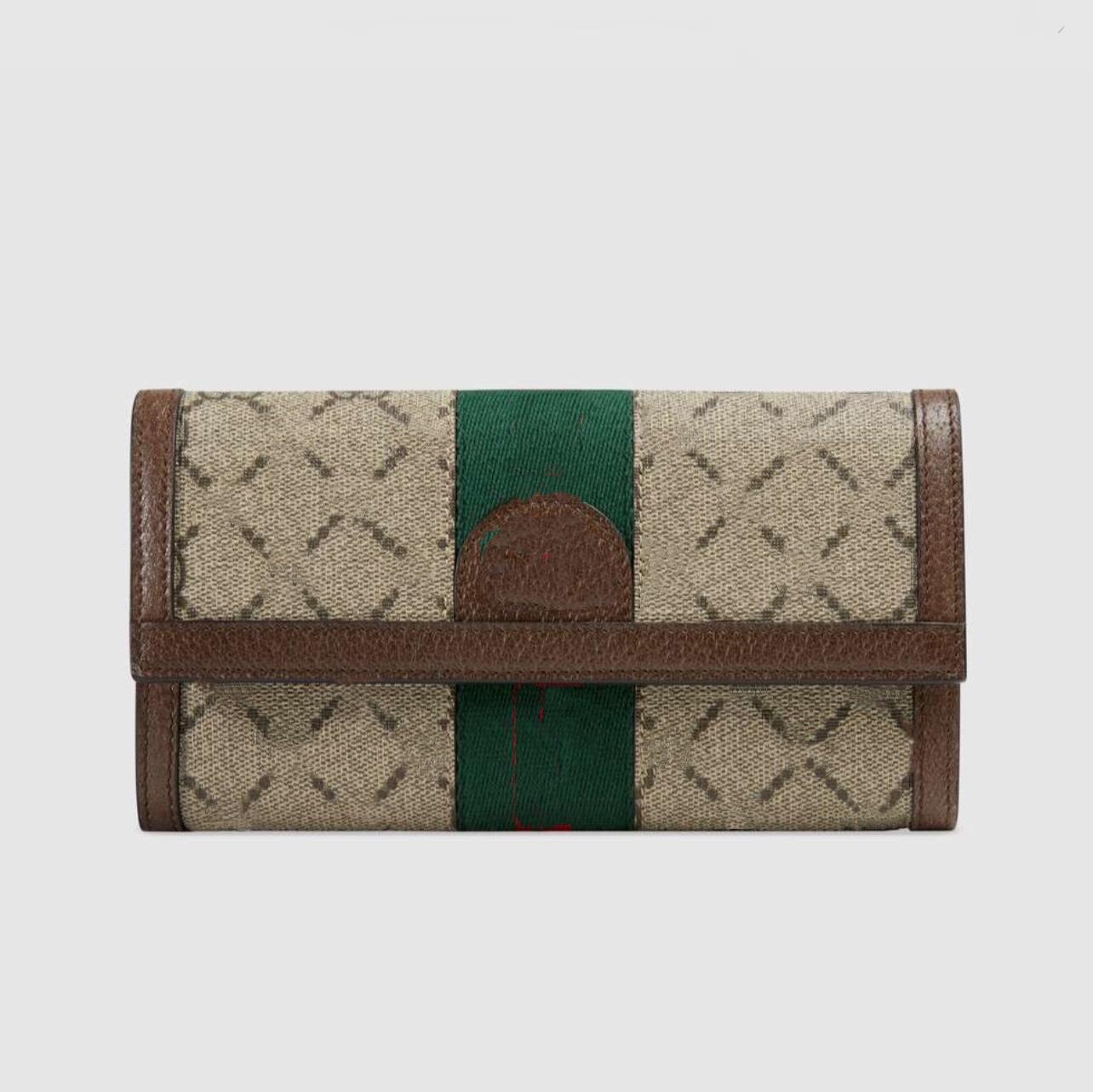 

Wallets Coin Purse High Quality Long Standard Cover with Green Red Stripe Inner Zipper Pocket Credit Card Holder, Brown 4