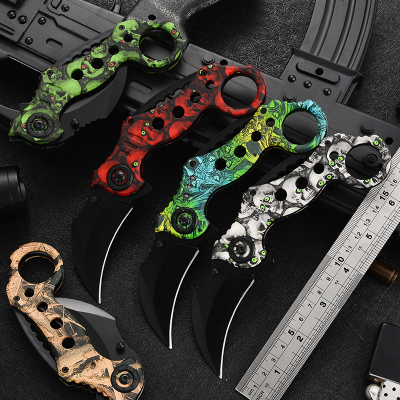 

Claw Karambit Folding knife 440C Steel Outdoor gear EDC Pocket Tool fast open hunting Tactical Knives Scorpion sharp