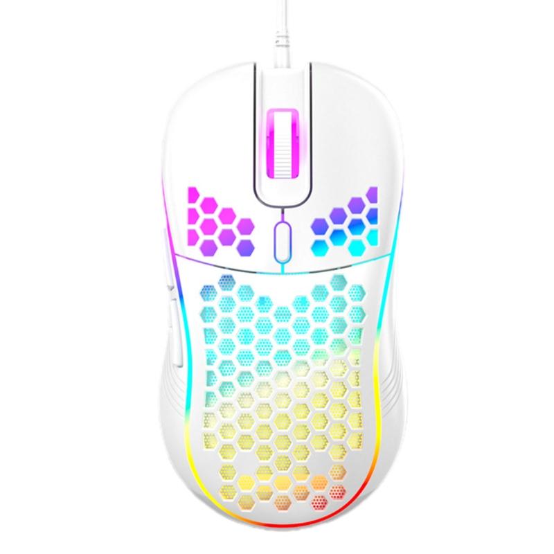 Mice K1KF Premium And Portable Honeycomb Hollow Gaming Mouse Wired Computer Parts Electronic Game 6 Buttons Programmable-image-722652332
