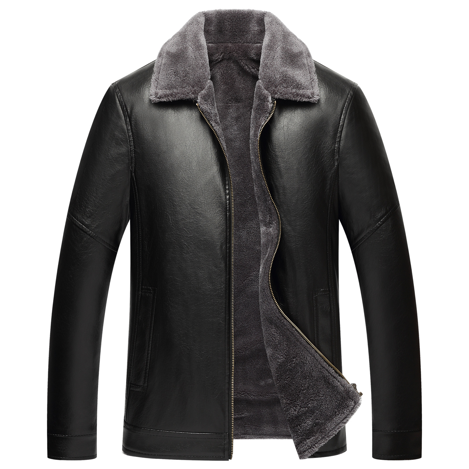 

Black Pu Leather Jacket Casual Warm Men Winter Jackets Male Faux Leather Fluffy Coat Plus Size Faux Fur Thick Windbreaker 5xl 6x