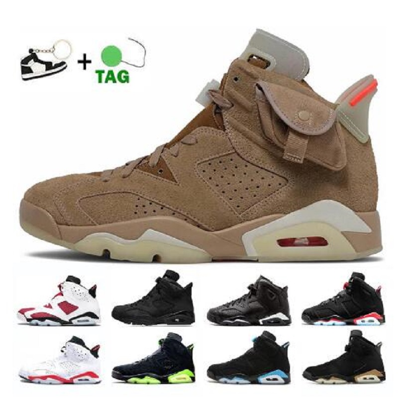 

Top Quality Mens Travis British Khaki 6 6s Basketball Shoes Electric Green Quai54 Sail Black Infrared White Jumpman Carmine Tinker Flight Nostalgia Sport Sneakers, # 23