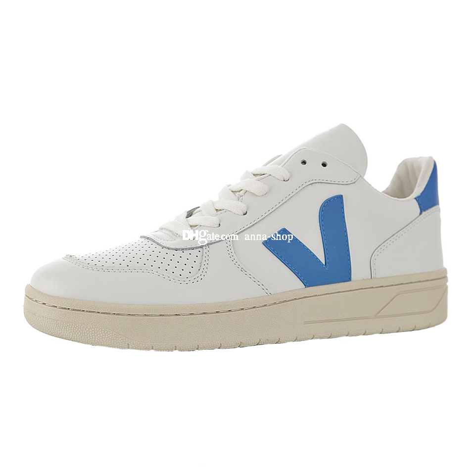 

Veja V 10 Leather Extra Skates Shoes for Men V10 Skate Shoe Mens ESPLAR Sports Chaussures Womens Suede Paris Casual Skateboard Pour Hommes Baskets In White Blue, 9 36-45