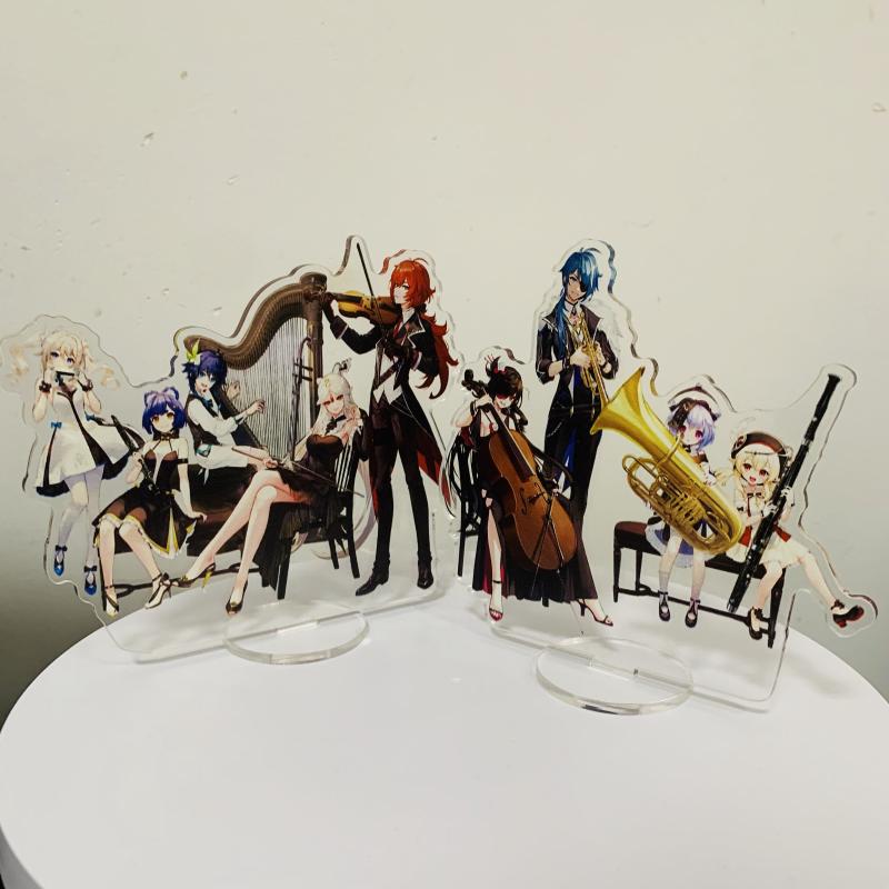 

Keychains Genshin Impact Anime Concert Figure Diluc Venti Ningguang Kaeya Acrylic Stand Model Plate Desk Decor Standing Sign Toy Gifts