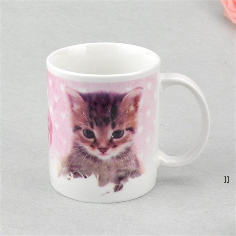 

Sublimation Blanks Mug Personality Thermal Transfer Ceramic Mug 11oz White Water Cup Party Gifts Drinkware sea shipping OWA5066