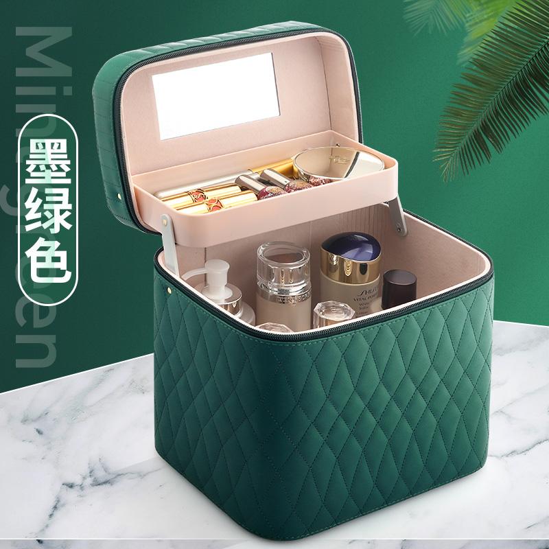 

European Fashion Cosmetic Bag For Makeup Double Layer Travel Organizer Portable Cosmetics Pouch Bags Big Beauty Case & Cases, Black