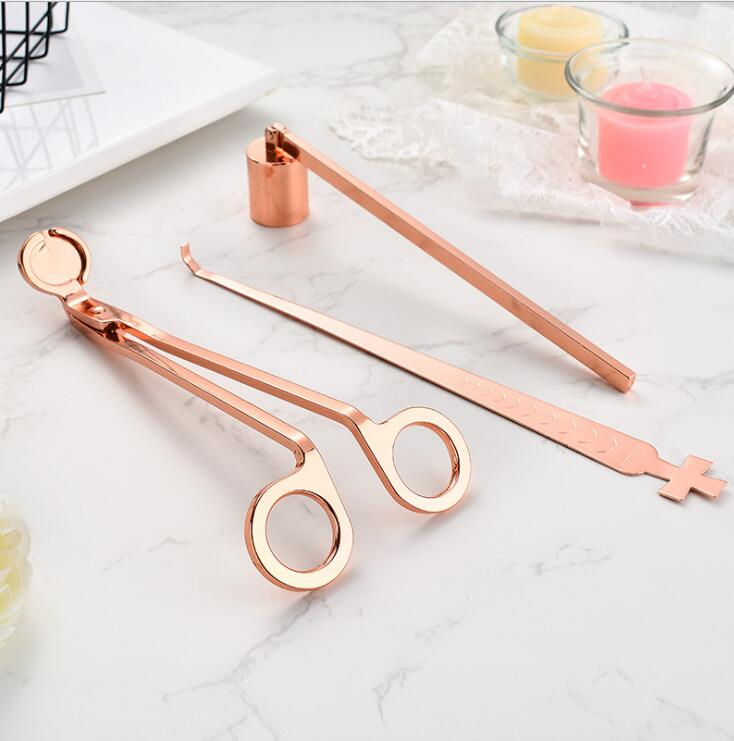 

Candle Extinguisher Stainless Steel Snuffers Household Sundries Candles Wick Trimmer Dipper bougie Hook Accessory Scented Wax Care Tools 1set/3pcs YL577