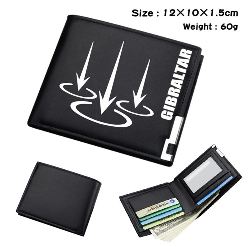 

Wallets Game Apex Legends Short Bifold Wallet Fashion PU Student Purses Po Card Holder Otaku Men's Women's Leather Black
