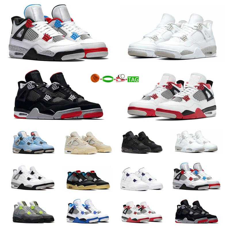 

OG Jumpmans 4 Men Women Basketball Shoes Red Thunder Infrared Black Cat Bred University Blue Sail Cool Grey Shimmer Royalty Womens Mens Trainers Sport Sneakers AL99, No box