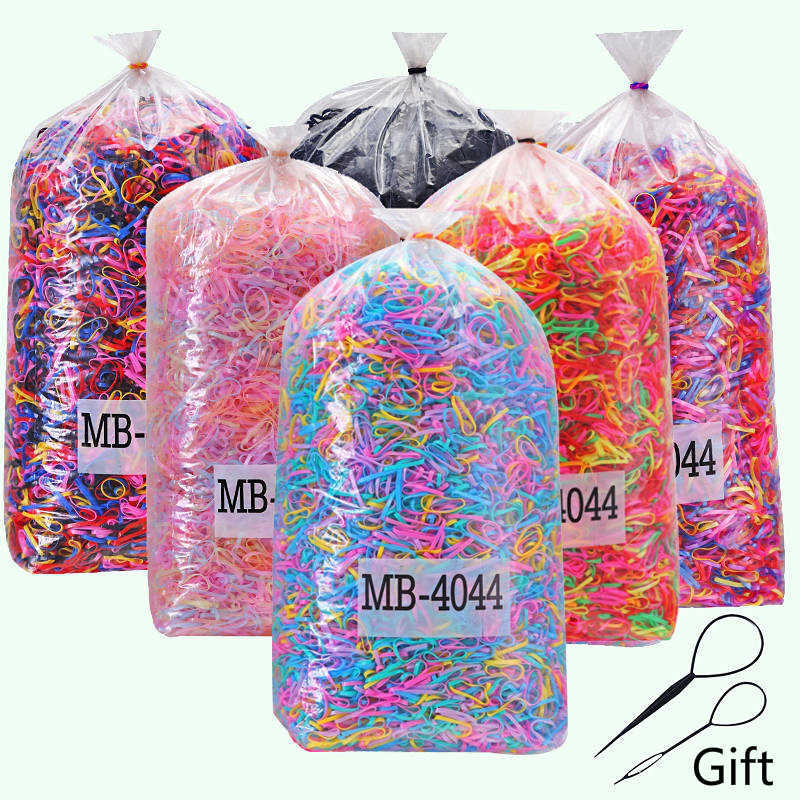

1000pcs/bag Candy Color Rope Child Baby TPU Holders Rubber Bands Elastics Girl Tie Braids Hair Accessories Gift