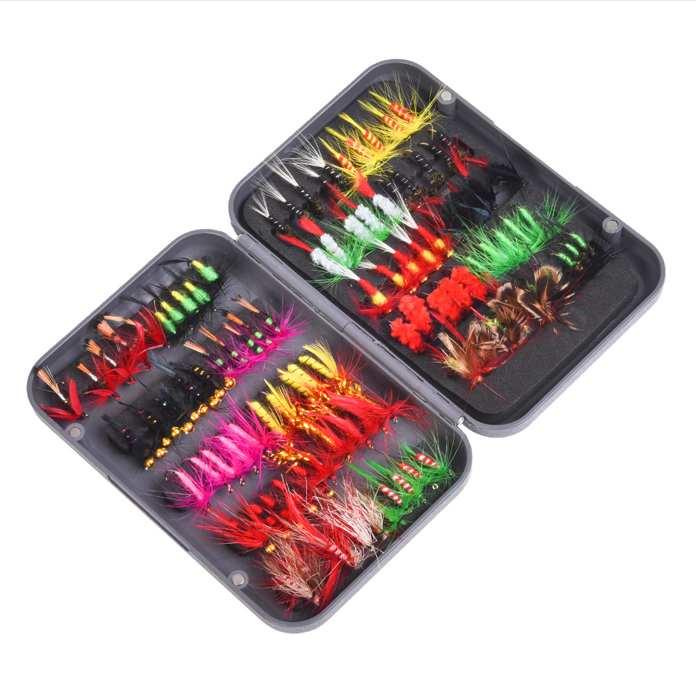 100pcs/box Insects Flies Fly Fishing Lures Bait High Carbon Steel Hook Fish Tackle With Super Sharpened Crank Hook Perfect Decoy-image-718824398