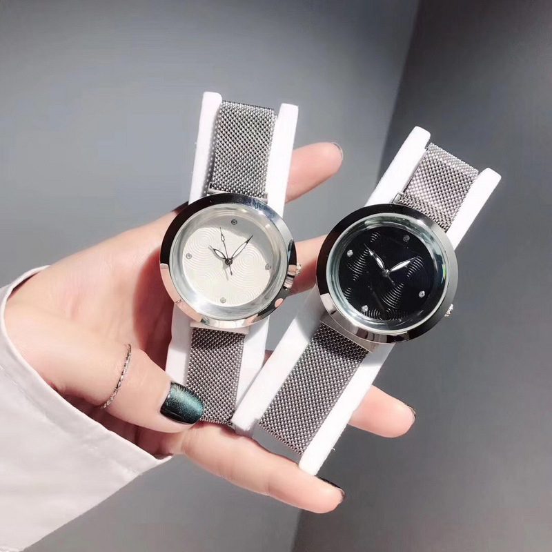 

Brand Watches Women Girl Style Magnetic Metal Steel Band Quartz Luxury Wrist Watch VE30, Rose gold white