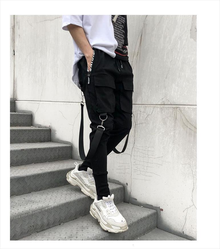 

autumn hip hop joggers women pants black harem multi pocket ribbons sports streetwear casual men trousers s 3xl