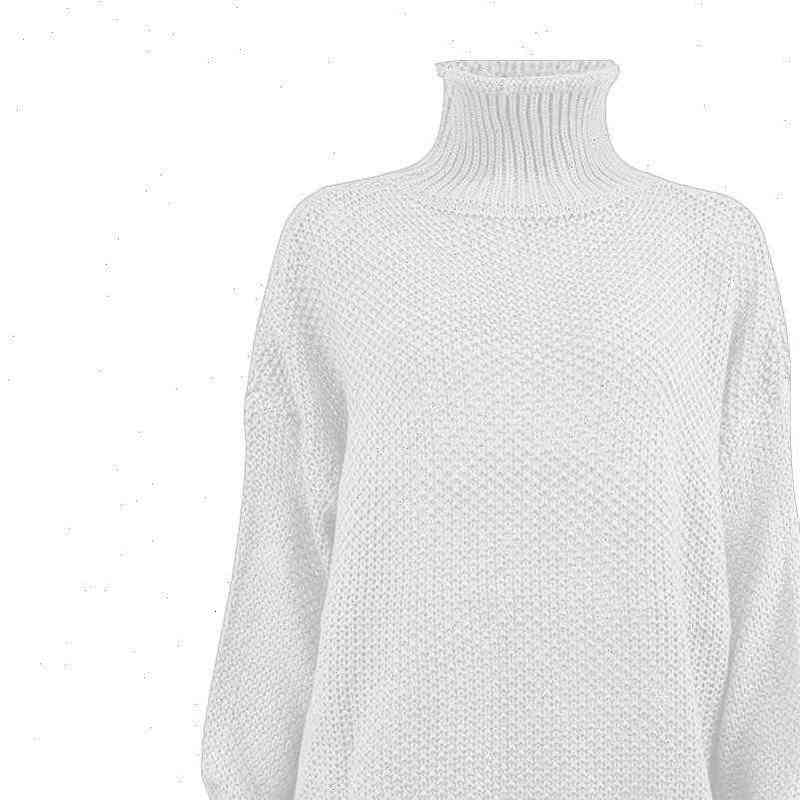 

Womens Warm Sweater Sweaters Off The Shoulderw Winter Outwear Casual Knitted Solid Long Sleeve Pullover Turtleneck, White;black