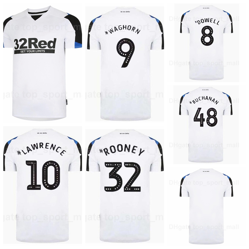 

2021-22 Soccer Derby County 9 Martyn Waghorn Jerseys Home 13 Colin Kazim-Richards 4 Graeme Shinnie 48 Lee Buchanan 10 Tom Lawrence 38 Jason Knight Football Shirt Kits, With patch