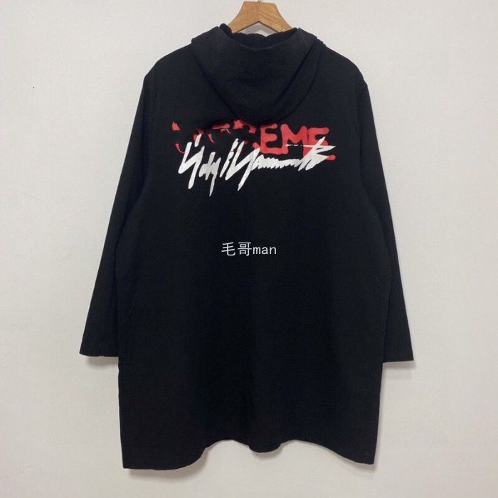 

YOHJI 20fw joint name Parka Yamamoto Yaosi windbreaker long jacket cursive letter men's and women's stormsuit, Black