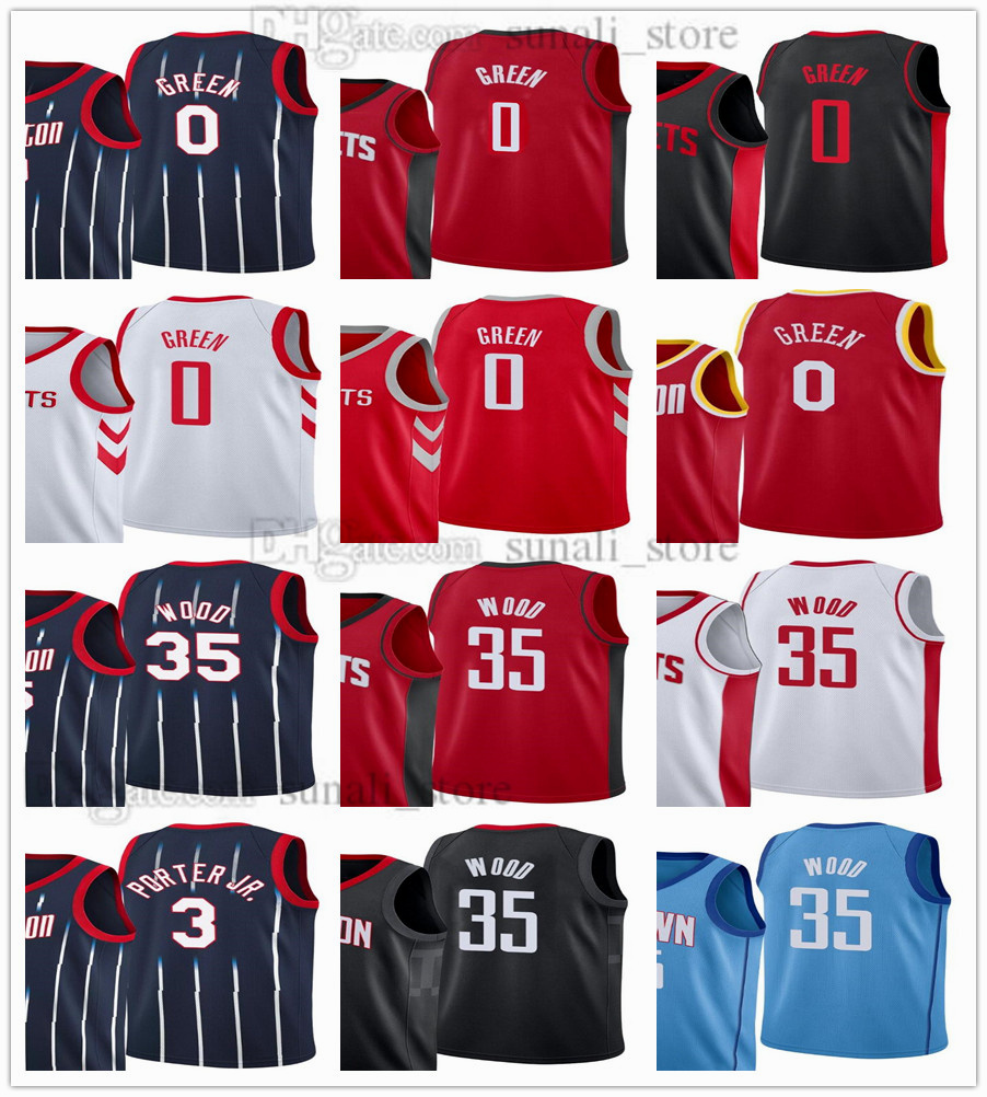 

2022 Basketball Jerseys Christian Wood 35 Jalen Green 0 City Navy White Red Black Edition Men Women Kids