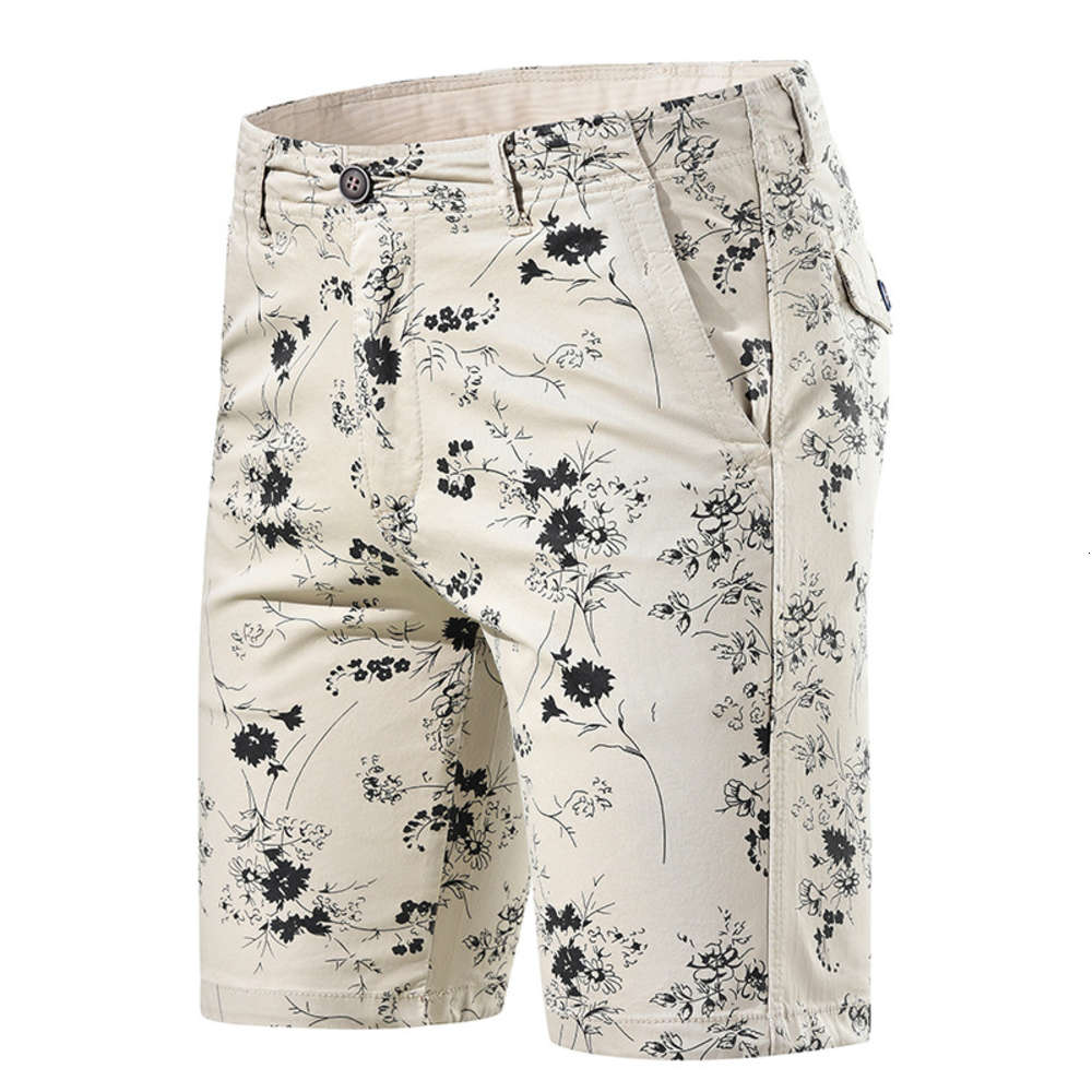 

shorts Summer men's shorts printed pure cotton thin micro elastic leisure sextant middle waist pants factory, White;black