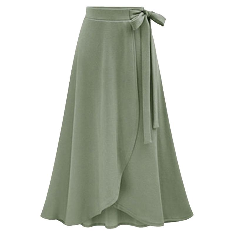 

Skirts SAGACE 2021 Summer Dancing Skirt Of Woman High Waist Lady Split Bandage Long Maxi Lace Up Irregular, Bk