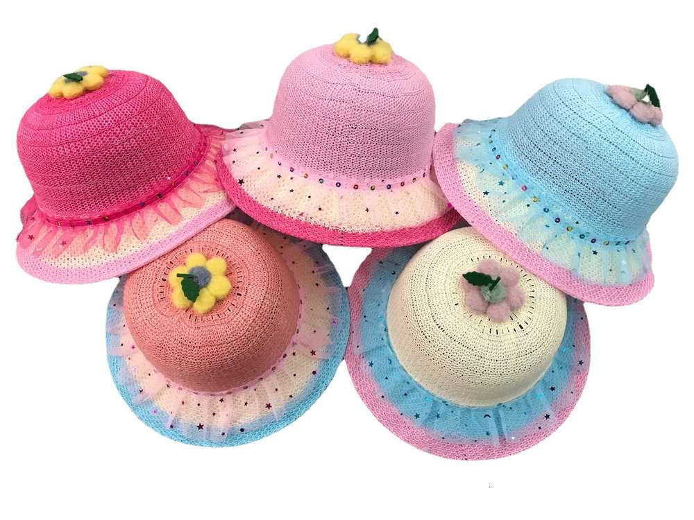 

Children's straw hat sun holiday beach flower cartoon, Yellow