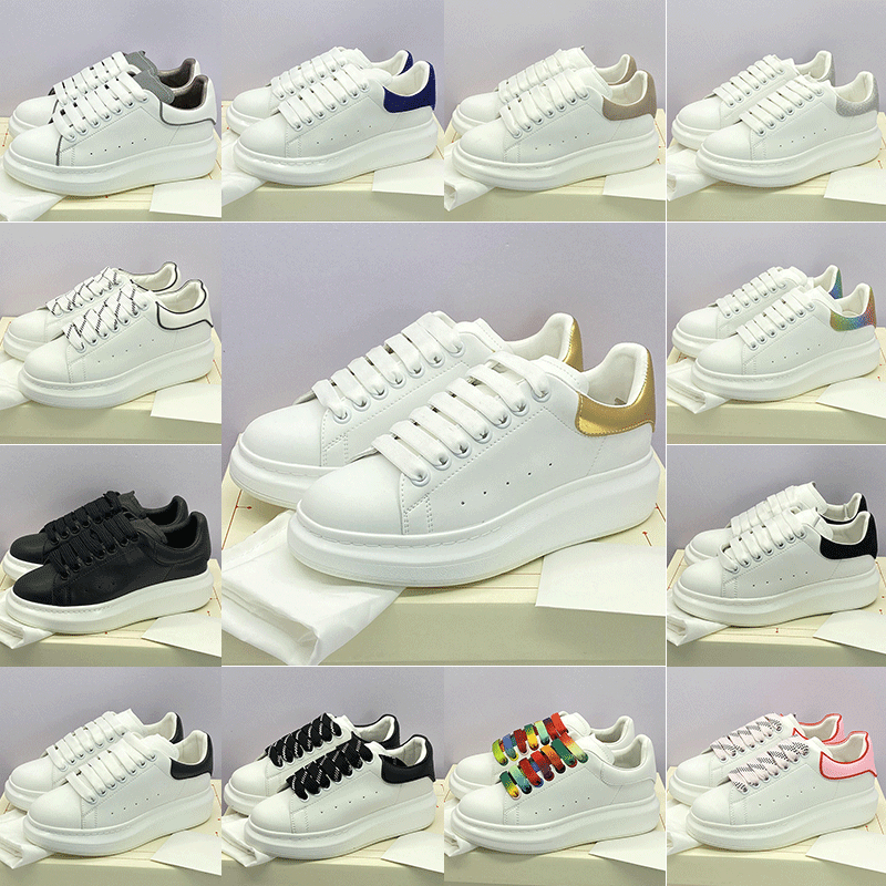 

2022 High Quality Mens Womens Casual Shoes 3M Reflective alexander espadrilles flats platform oversized men luxury sneakers mqueen shoe, Black