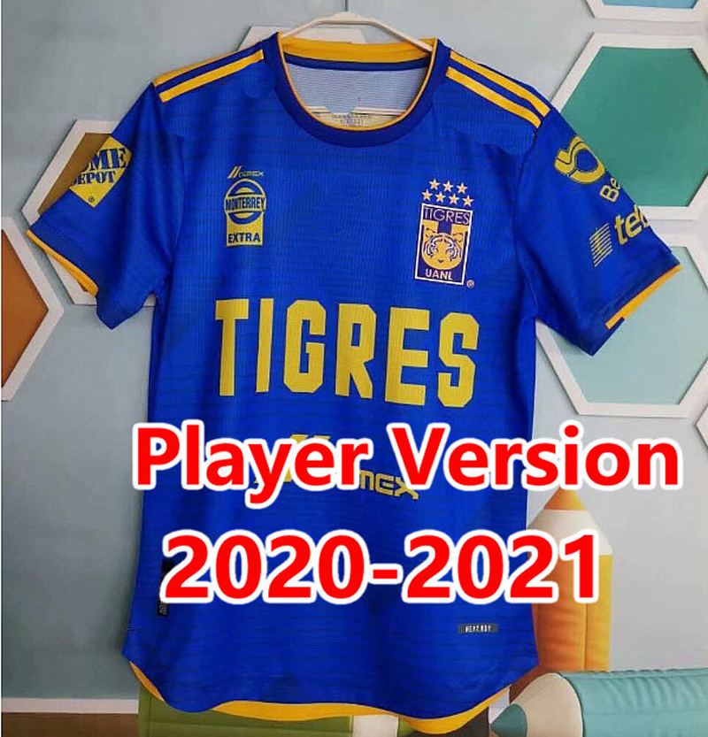 

men kids 2021 UANL Tigres GIGNAC Soccer Jerseys PLAYER VERSION kits 20 21 VARGAS Camiseta Maillot Home away Mexico Football Shirts, Black;yellow