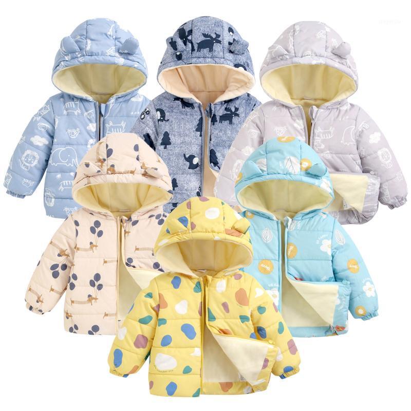 

Jackets Baby Clothing Winter Girls Boys Coats Hooded Children Casual Parkas Windproof Outerwear Warm Cartoon Kids Cotton-padded Jacket, Blue;gray