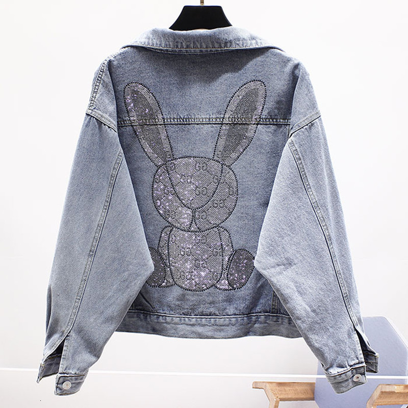 

Women's T-Shirt baggy jean jacket, short coat with casual double pocket, spring/fall RR0E, 1# shoe box