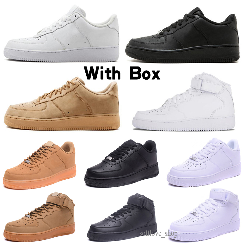 

Wholesale Designers Outdoor FORCES Men Low Skateboard Shoes One Unisex 1 Knit Euro Airs High Women All White Triple Black Wheat Red Sports Trainer Shoe, Color 2