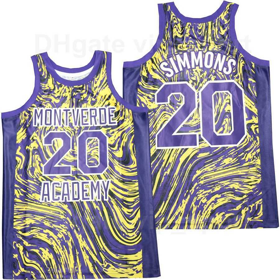 

Men Basketball 20 Ben Simmons Montverde Academy Jersey Team Color Purple And White All Stitched Breathable Pure Cotton Good Quality, 81 white