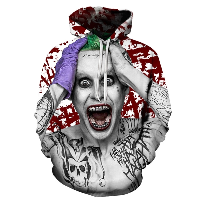 

New clown Jack 3D sweater spring autumn long sleeve loose hooded Pullover Baseball Jacket, Wt013