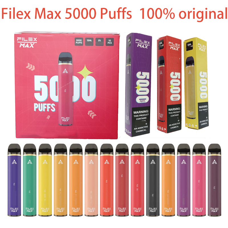 

Puffs Vape 5000 Puff Bars Disposable Vapes E Cigarette Filex Max 12ml Capacity Pre-filled 1100mah Rechargeable Battery Kit 13 Colors 2800 ESCO BAR ELF BAR BC 5000