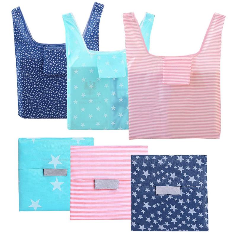 

Shopping Bags 6 Pack Reusable Grocery Bags, Foldable Eco-Friendly Tote,Washable,Waterproof,Durable And Lightweight, Blue