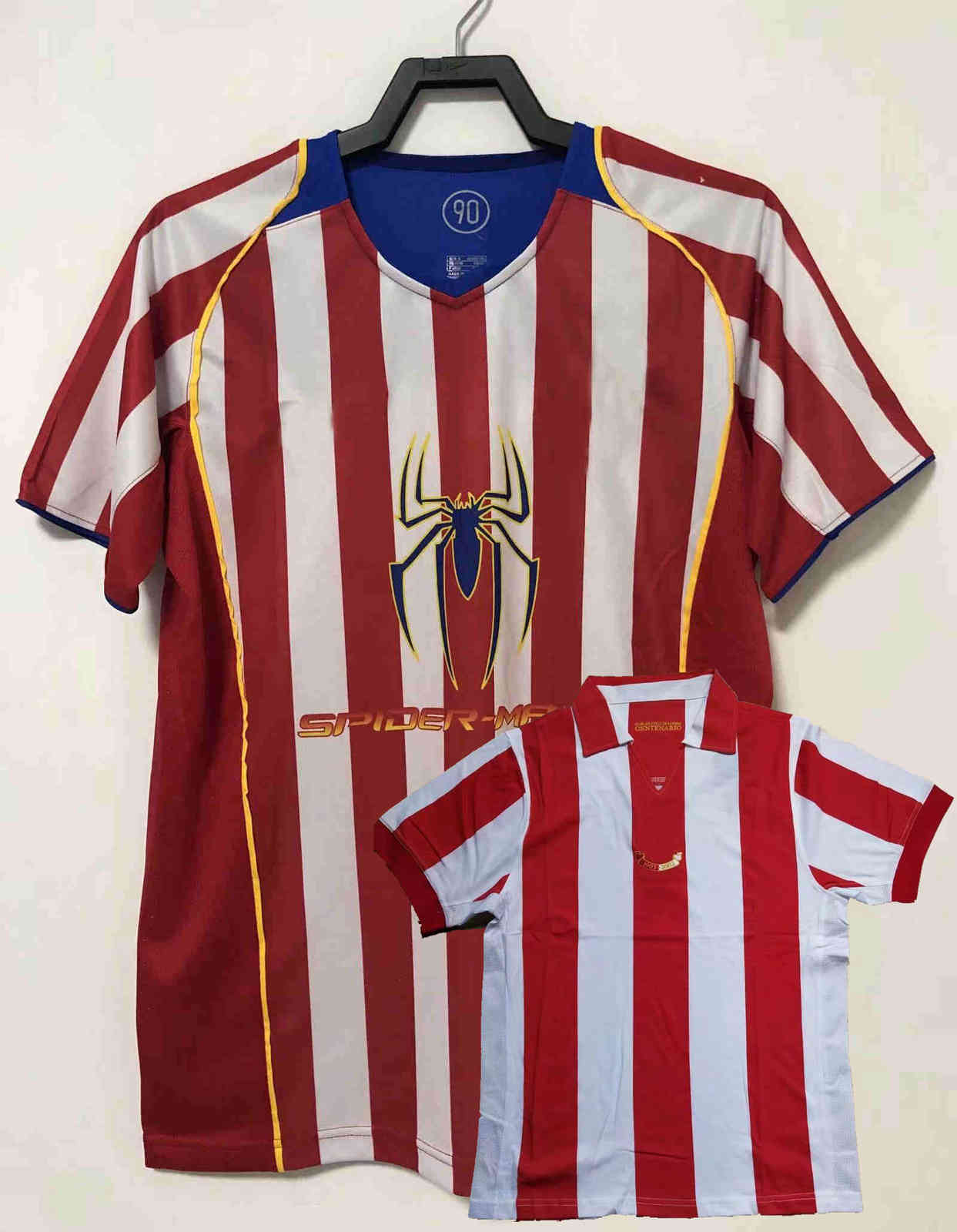 

Retro classic Atletico soccer jerseys 1903 2003 2004 2005 Barjuan Denia Larena Simeone F.TORRES Madrid 03 04 05 HOME football shirt, Black;yellow