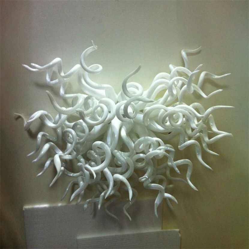 

Tiffany White Color Lamps Arts for Home Decoration Contemporary Fixtures Murano Flower Glass Hanging Wall Art 50cm Wide and 40cm High