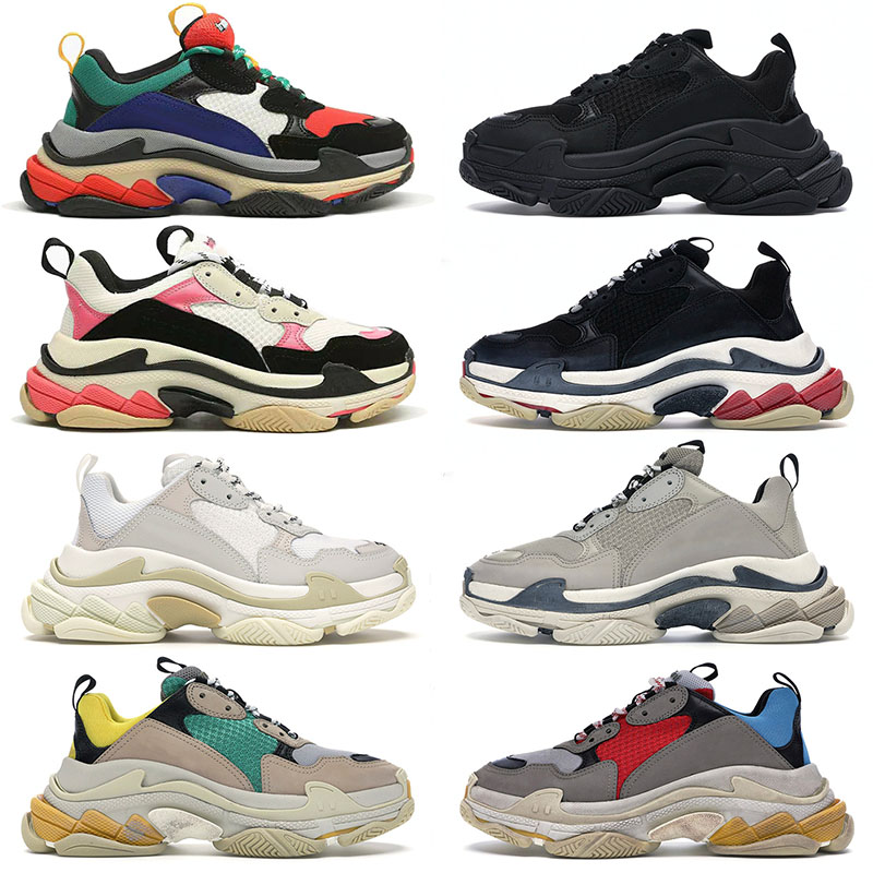 

Triple S Paris 17 FW Casual Old Dad Shoes Men Women Luxurys Designers Platform sneakers Ladies Shoe Trainers Triple-S White Black Pink, A1 triple white 36-45