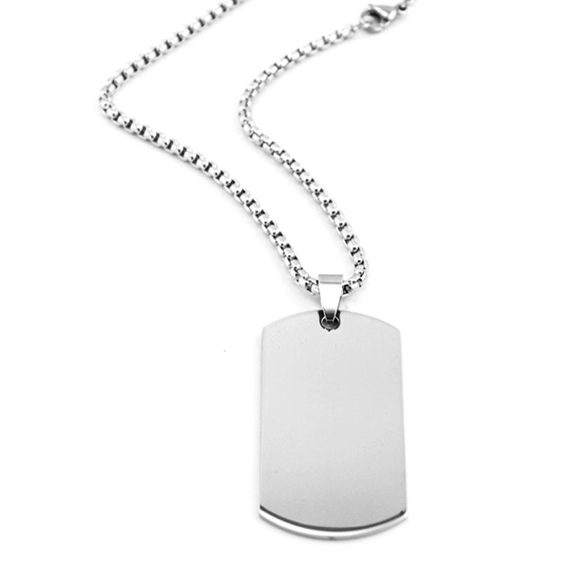 

Military Plate Collar Dogtag ID Pendant Necklace For Men Stainless Steel Blank Army Ketting Soldier Mirror Polished Charm Choker Necklaces