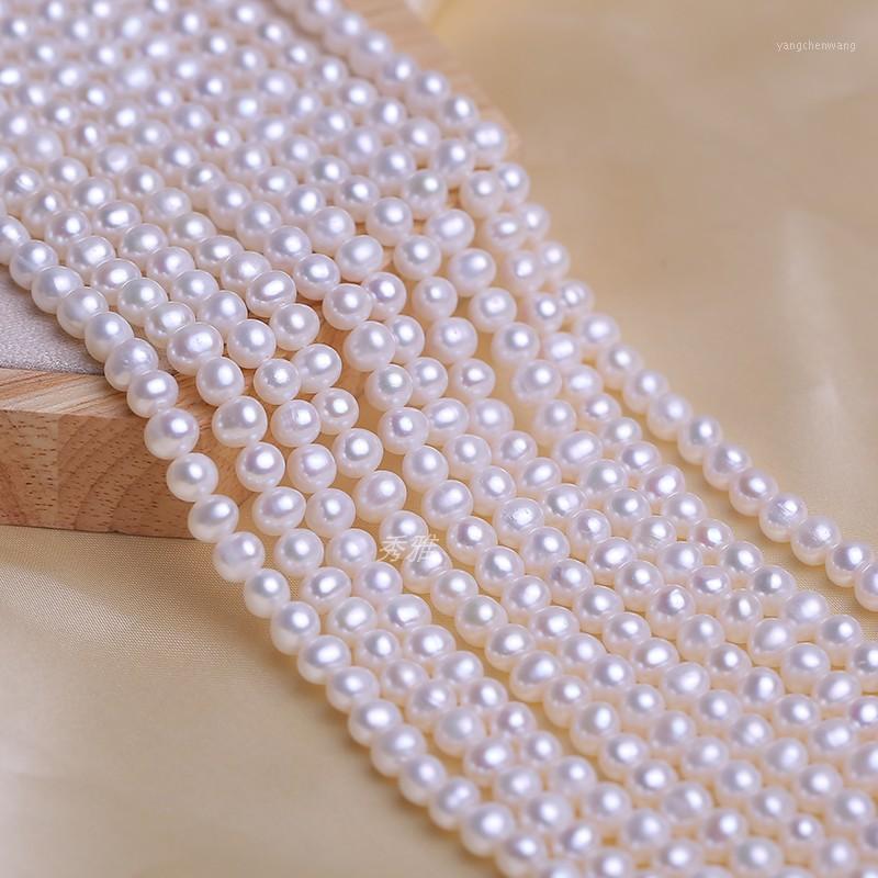 

Wholesale 5-6mm Size Natural Freshwater White Color Potato Shape Real Loose Pearl Necklace Strand String, 10pcs/lot Chains