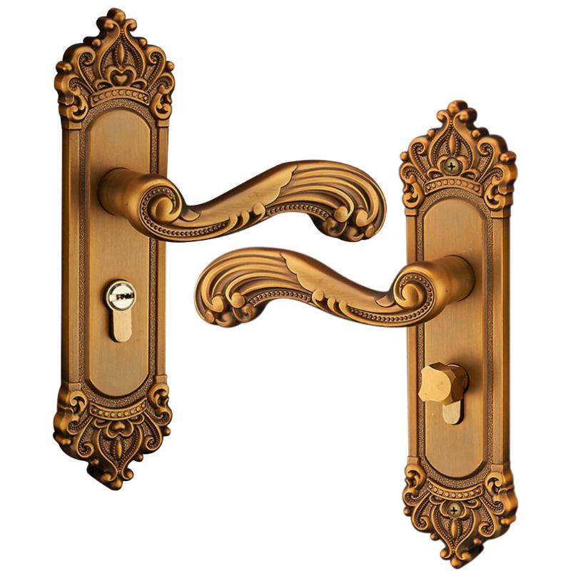 

Vintage Security Door Lock Handles Levers With 3 Keys For Home Bedroom Office Front & Pulls