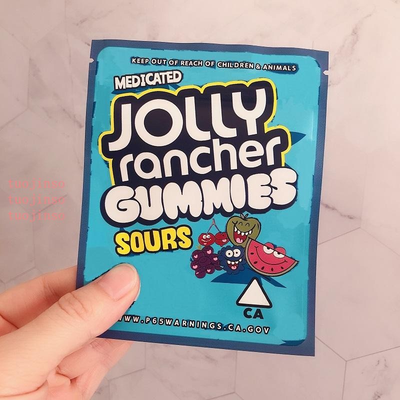 

Newest Jolly Rancher Gummies Bag 6pg Sour Resealable Medicated Edibles Package Mylar Bags JOLLY Rancher 2021Edibles Packaging mylar bags
