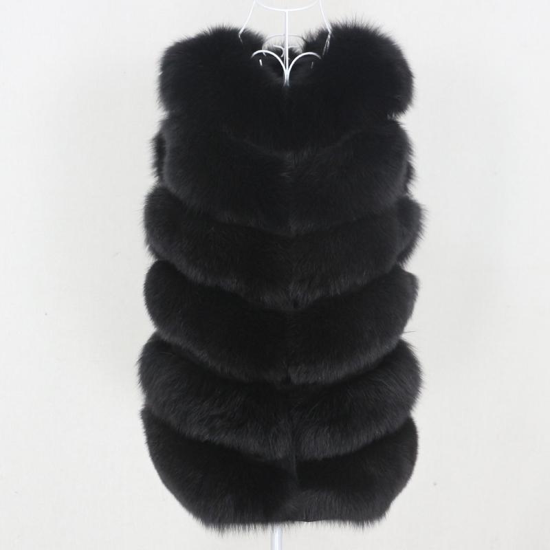 

Women's Fur & Faux OFTBUY 2021 Black Real Vest Winter Jacket Women Coat Natural Big Fluffy Outerwear Streetwear Thick Warm Waistwear