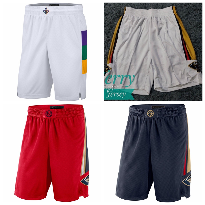 

New Orleans Pelicans Basketball Shorts Mens Brandon 14 Ingram Zion 1 Williamson Short 2021 Swingman City White Edition Pants, Black