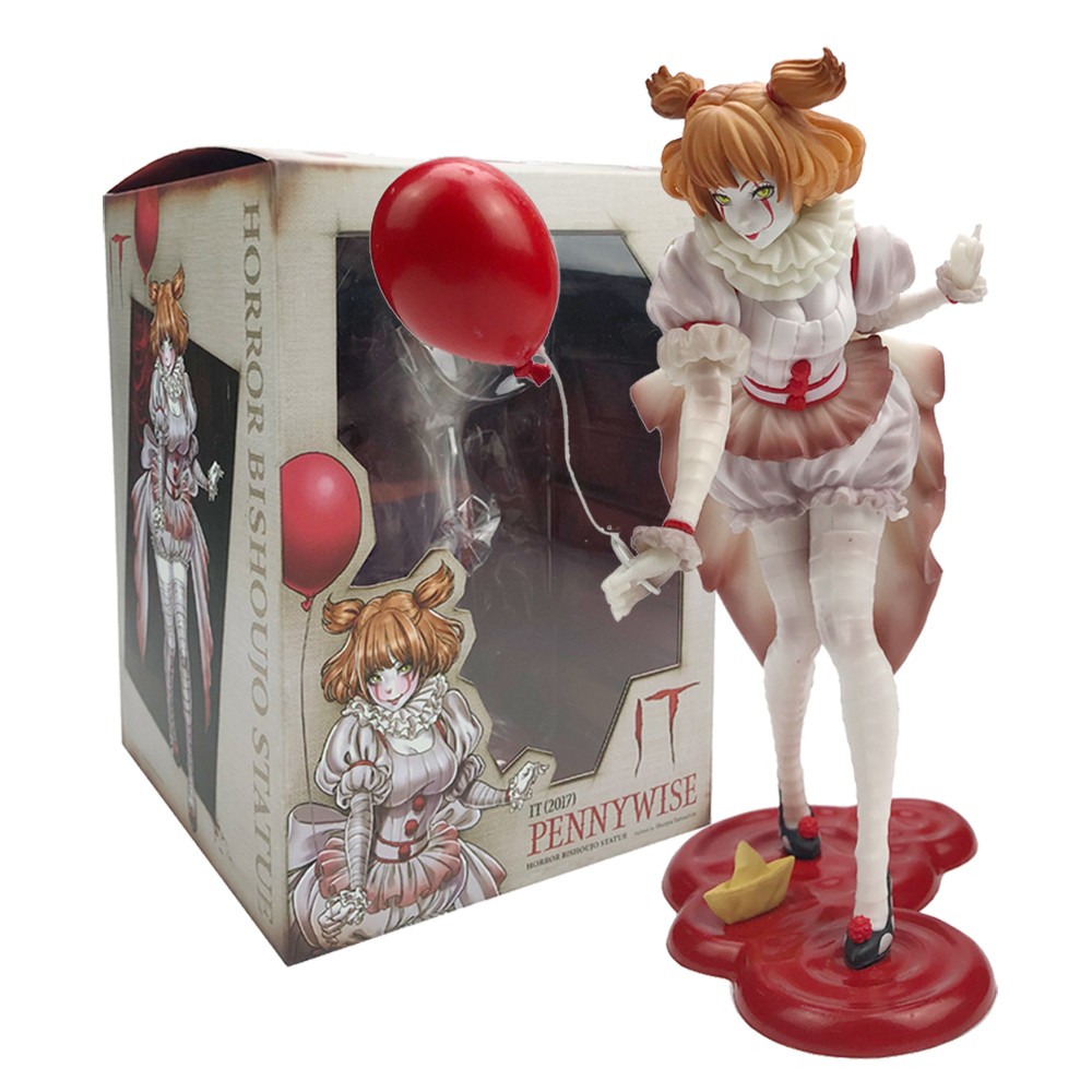 

PVC Horror Bishoujo Statue IT Pennywise Joker Action Figure Girl Style Chucky Figurine Model Toy Collections Gifts New 1112, No color box