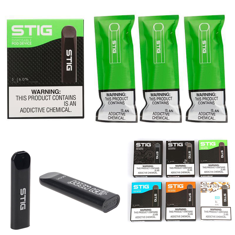 

discount VGod Stig Disposable Vape Pen Kits 3Pcs/Pack cigarettes 270mAh Battery 1.2ML Vapor Pod Device eCigs Puffbars Vapes Electronic Cigarette
