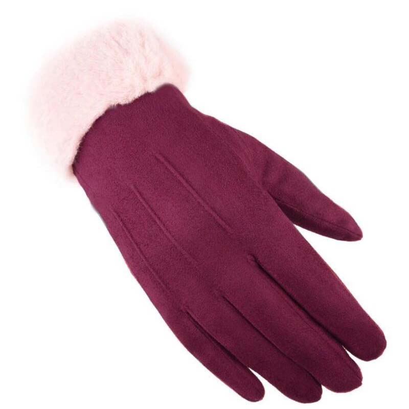 

Fashion Women Winter Warm Touch Screen Gloves Female velvet thick driving mittens