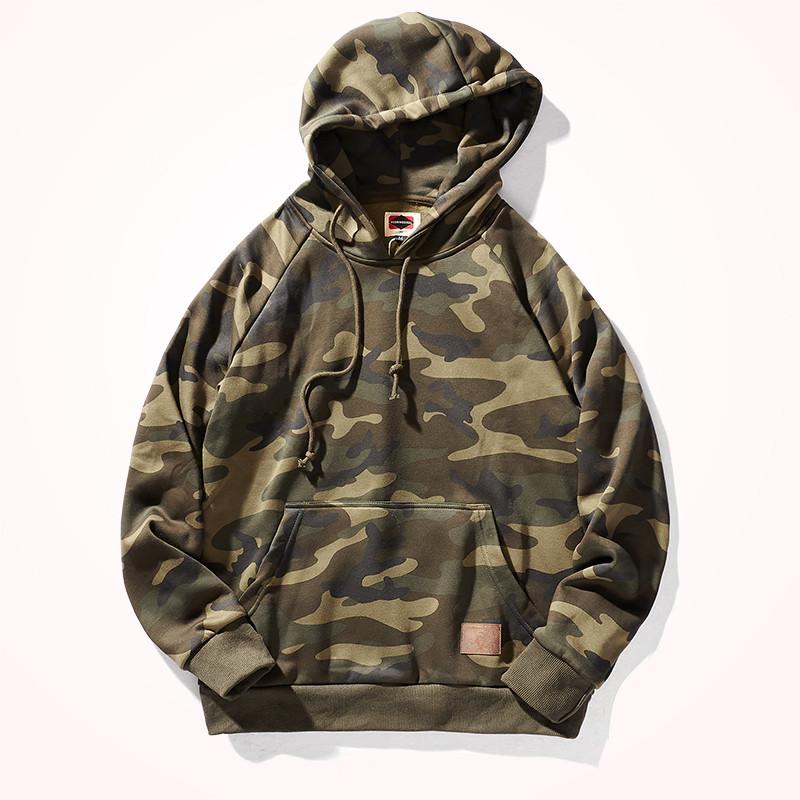 

Men's Hoodies & Sweatshirts Autumn And Winter Military Style Camouflage Retro Hooded Casual Coat Versatile Plus Velvet Pullover Sportswear