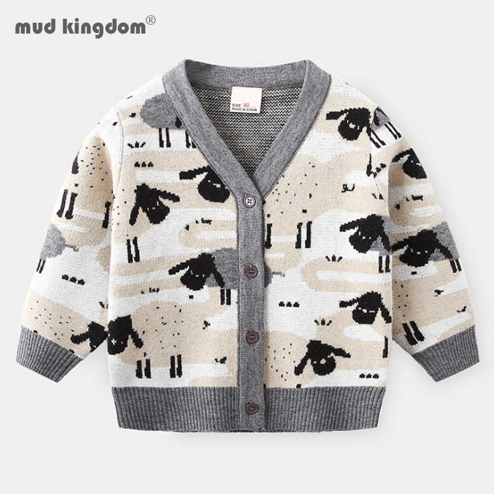 

Mudkingdom Boys Girls Sweaters Autumn Winter Colorful Knitted Cartoon Pattern Coats Tops Cardigan 210615, Navy blue