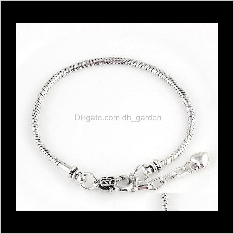 

Charm Snake Chain Bracelets With Pandora Love Smooth Clips Fit Beads Jewelry Diy 1903Cm Ps1288 Krgfe 107Sy