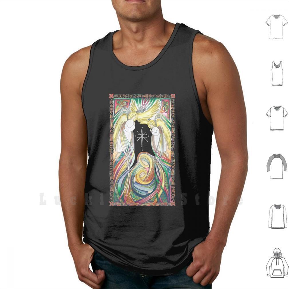 

prince of peace tank vest 100% cotton lindisfarne gospels gospel holy island illuminated, White;black